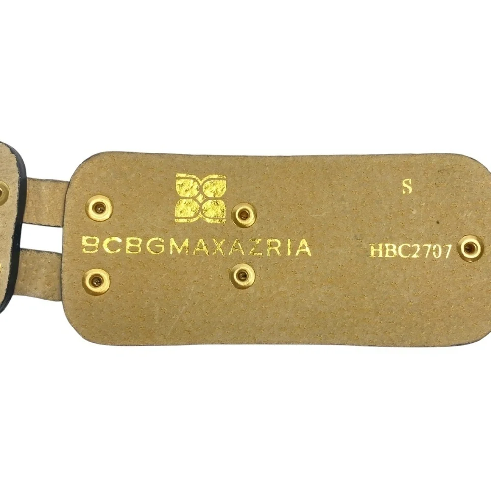 BCBGMaxAzria Wide Statement Belt in Black and Gold Size S